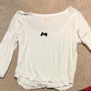 Brandy Melville Cream Top with Black Bow